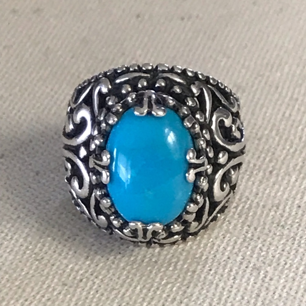 Carolyn pollack sterling silver blue turquoise ring